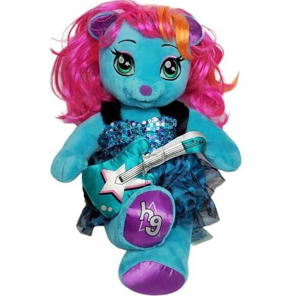 Build A Bear Honey Girl Viv Guitar Cat Kitten Blue Plush Rockstar Outfit HG 22" - Picture 2 of 12